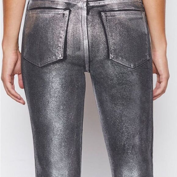 Frame Le High Skinny Crop Jeans in Chrome Noir Wash Denim. Size 26. - Picture 4 of 13